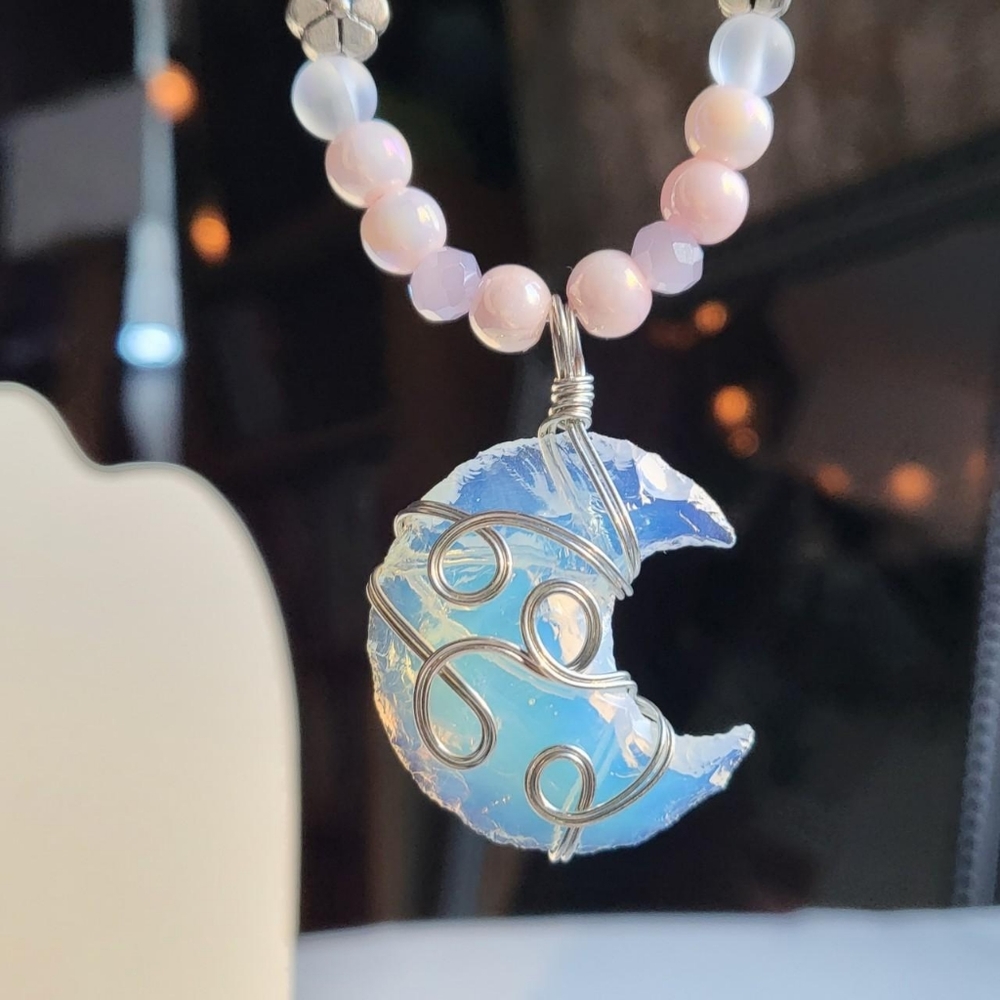 Crystal Moon Necklace and Earrings